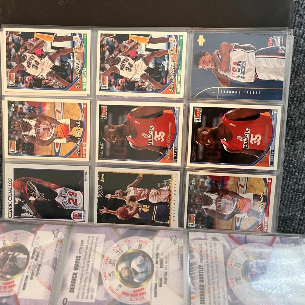 Vintage 90s Football Basketball Card Lot Upper Deck Topps Rookie Binder Mix
